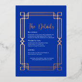 Moderne goudgrens van Roos aan marineblauw - Kaart (Voorkant)