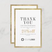 Moderne goudgrensonderneming logo kleine bedrijven bedankkaart (Voorkant / Achterkant)