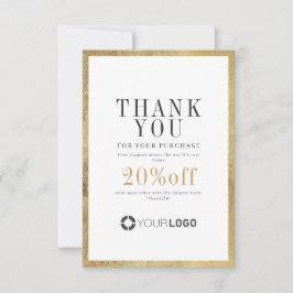 Moderne goudgrensonderneming logo kleine bedrijven bedankkaart