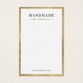 Moderne goudgrensvertoning met aangepaste sieraden visitekaartje (Voorkant)