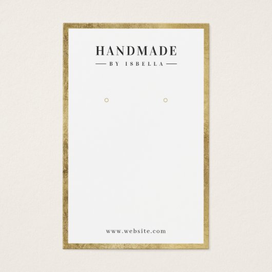 Moderne goudgrensvertoning met aangepaste sieraden visitekaartje (Voorkant)