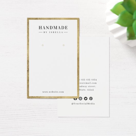 Moderne goudgrensvertoning met aangepaste sieraden visitekaartje (Bureau)