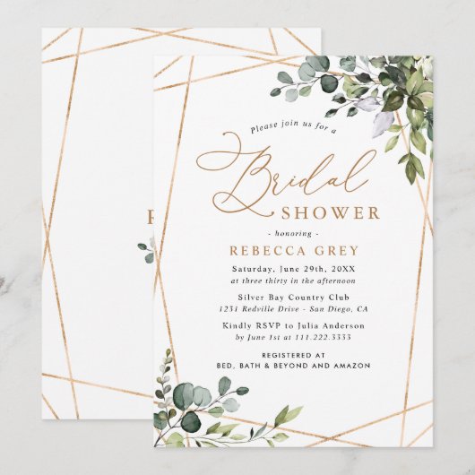 Moderne goudgroen Vrijgezellenfeest Kaart (Voorkant / Achterkant)