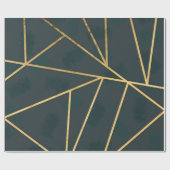 Moderne goudgroene borstellijn cadeaupapier (Vlak)