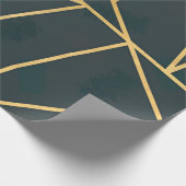 Moderne goudgroene borstellijn cadeaupapier (Hoek)