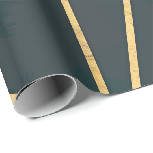 Moderne goudgroene borstellijn cadeaupapier (Rol Hoek)