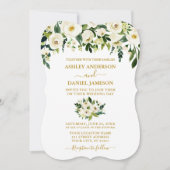 Moderne goudgroene bruine bruiloft kaart (Voorkant)