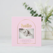 moderne goudhagel hallo bevalling aankondiging (Staand voorkant)