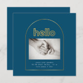 moderne goudhagel hallo geboorte van een baby aankondiging (Voorkant / Achterkant)