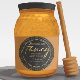 Moderne goudhoutskool Honeycomb Honey Apiary Label
