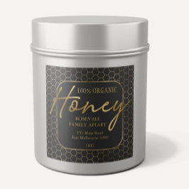 Moderne goudhoutskool Honeycomb Honey Apiary Label