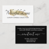 Moderne goudinkkaars en zeep visitekaartje (Voorkant / Achterkant)