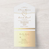 Moderne goudkalligrafie all in one uitnodiging (Binnen)