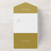 Moderne goudkalligrafie - alles in één foto - brui all in one uitnodiging (Buitenkant)