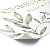 Moderne goudkalligrafie en groen olievraaghuwelijk poster (Hoek)