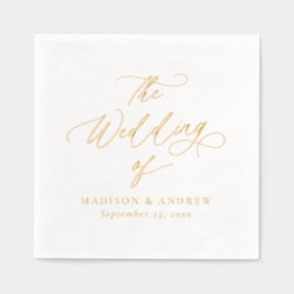 Moderne goudkalligrafie folie servetten