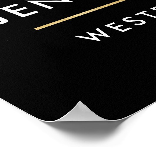 Moderne goudkalligrafie Foto Black Afstuderen Pos Poster (Hoek)