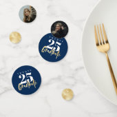 Moderne goudkalligrafie Foto blauw Afstuderen Confetti (Groep)