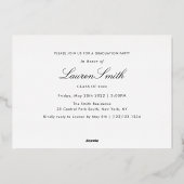 Moderne goudkalligrafie Foto GraduPartij Folie Uitnodiging (Achterkant)