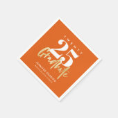 Moderne goudkalligrafie Foto Oranje Afstuderen Servet (Hoek)