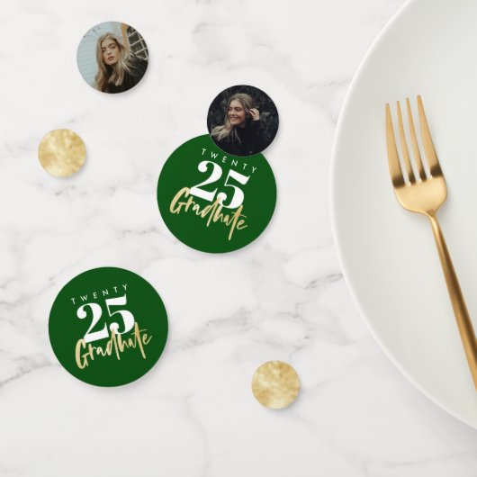 Moderne goudkalligrafie Fotogroen Afstuderen Confetti (Groep)