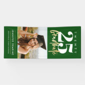 Moderne goudkalligrafie Fotogroen Afstuderen Spandoek (Horizontaal)