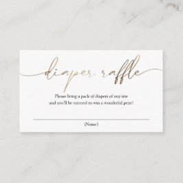 Moderne goudkalligrafie — luieraffle informatiekaartje