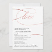 Moderne goudkalligrafie met chic roos elegant brui kaart (Voorkant)