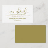 Moderne goudkalligrafie, onze details verbreken informatiekaartje (Voorkant / Achterkant)