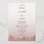 Moderne goudkalligrafie van het Roos Het verbreken Folie Uitnodiging (Voorkant)