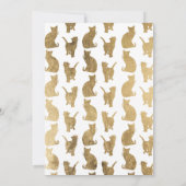 Moderne goudkattenpatroon vrijgezellenfeest kaart (Achterkant)