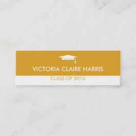 Moderne goudkleurblokkaart voor afstuderen contactkaartje