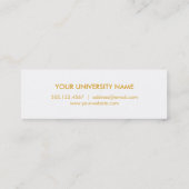 Moderne goudkleurblokkaart voor afstuderen contactkaartje (Achterkant)