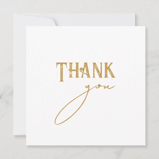 Moderne goudkleurige bedankkaart (Voorkant)