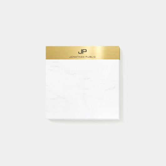 Moderne, goudkleurige, elegante vormgeving post-it® notes (Voorkant)