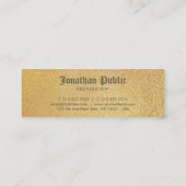 Moderne goudkleurige goudolievlek mini visitekaartje (Achterkant)