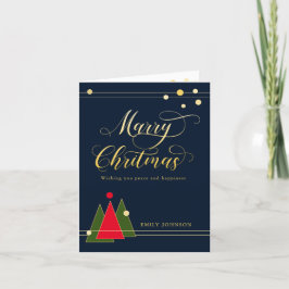 Moderne goudkleurige kalligrafie niet-gevouwen fot feestdagen kaart