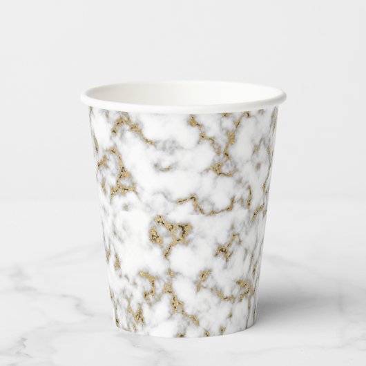 Moderne goudkleurige kopjes voor marmer papieren bekers (Achterkant)