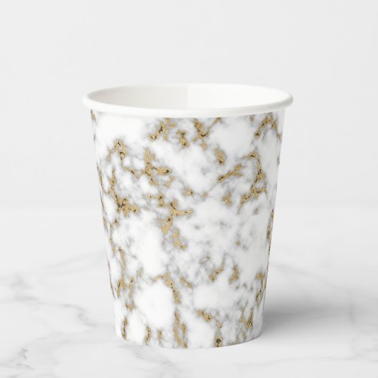Moderne goudkleurige kopjes voor marmer papieren bekers (Links)