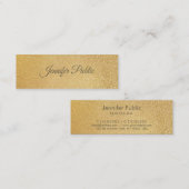 Moderne goudkoorts Glamoureuze Sjabloon Elegant Mini Visitekaartje (Voorkant / Achterkant)
