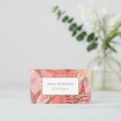 Moderne goudkoraalroze bladeren van de goudmakreel visitekaartje (Staand voorkant)