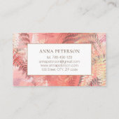 Moderne goudkoraalroze bladeren van de goudmakreel visitekaartje (Achterkant)