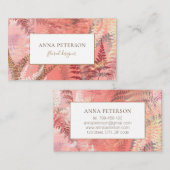 Moderne goudkoraalroze bladeren van de goudmakreel visitekaartje (Voorkant / Achterkant)