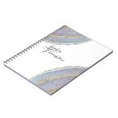 Moderne goudlavendel Geode Agate-laptop met elegan Notitieboek (Linkerzijde)