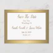 Moderne goudlegante eenvoudige bruiloft bespaart d aankondigingskaart (Voorkant)