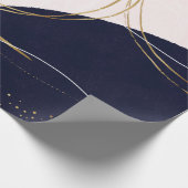 Moderne goudlijnen en cirkels Minimale roze vormge Cadeaupapier (Hoek)