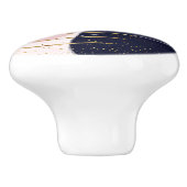 Moderne goudlijnen en cirkels Minimale roze vormge Keramische Knop (Zijkant)