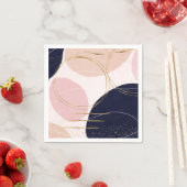 Moderne goudlijnen en cirkels Minimale roze vormge Servet (Insitu)
