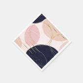 Moderne goudlijnen en cirkels Minimale roze vormge Servet (Hoek)
