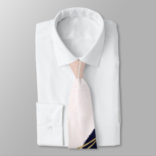 Moderne goudlijnen en cirkels Minimale roze vormge Stropdas (Gebonden)